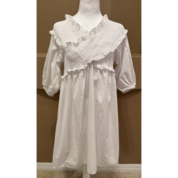 Vasna White 100% Cotton Dress Size XL - Picture 1 of 7